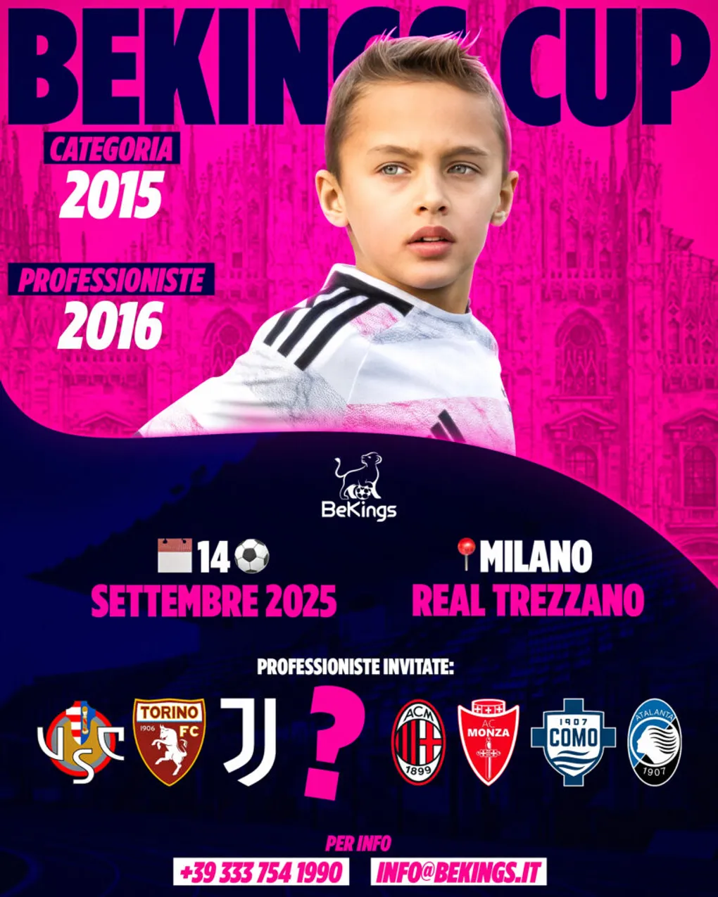 Locandina del torneo BeKings Cup. 14 settembre 2025 a Milano